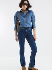 River Island Blue Stretch Straight Leg 100% Cotton Jeans - Image 1 of 2
