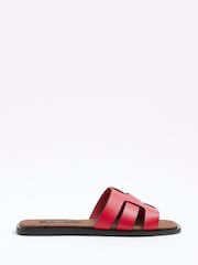 River Island Red Weave Mules Flat Sandals - Image 2 of 6