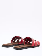 River Island Red Weave Mules Flat Sandals - Image 4 of 6