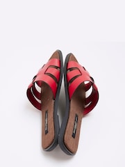River Island Red Weave Mules Flat Sandals - Image 5 of 6