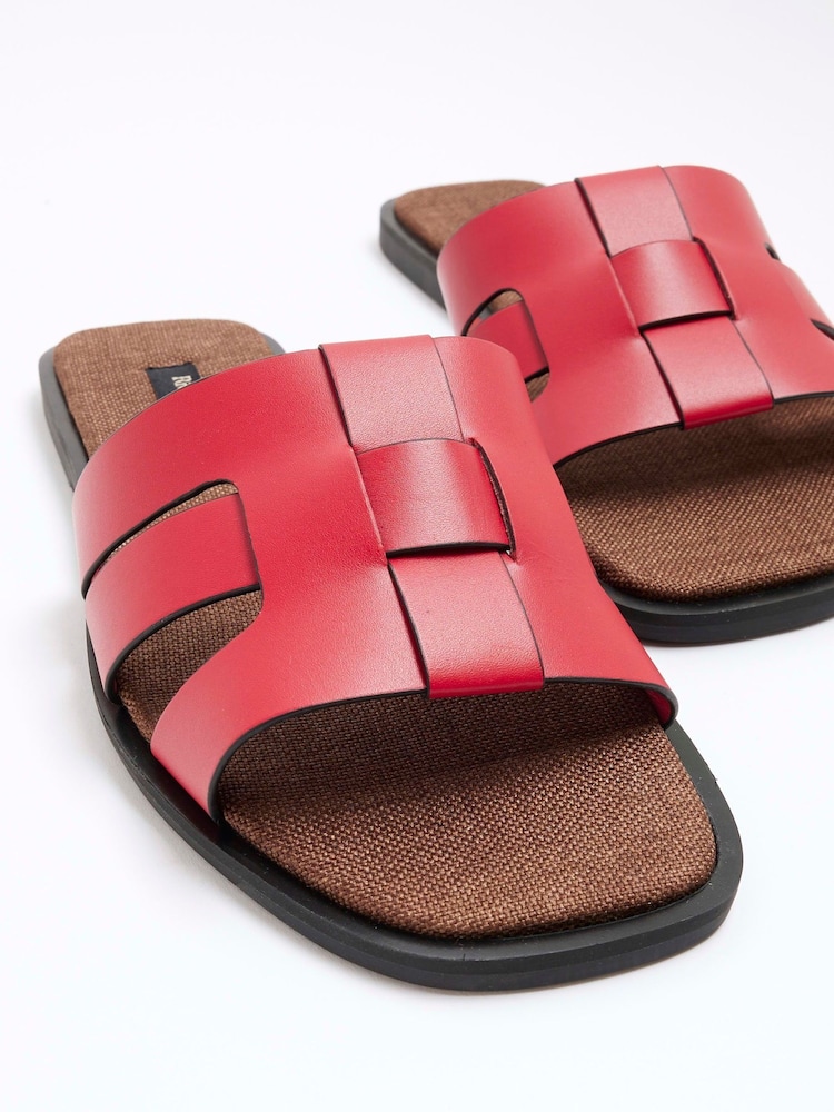 River Island Red Weave Mules Flat Sandals - Image 6 of 6