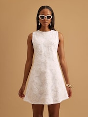 River Island White Floral Overlay Dress - Image 1 of 6