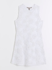 River Island White Floral Overlay Dress - Image 5 of 6