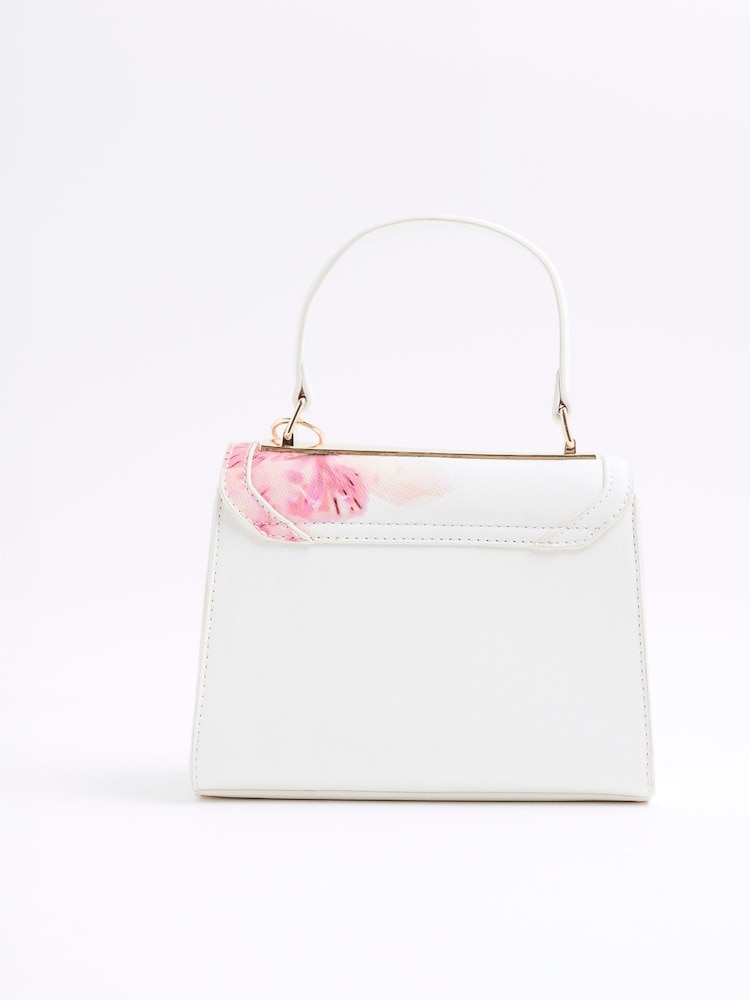 River Island White Floral Mini Tote Crossbody Bag - Image 2 of 6
