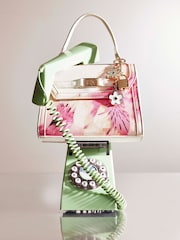River Island White Floral Mini Tote Crossbody Bag - Image 4 of 6
