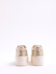 River Island Gold Platform Lace Up Trainers - Image 4 of 6