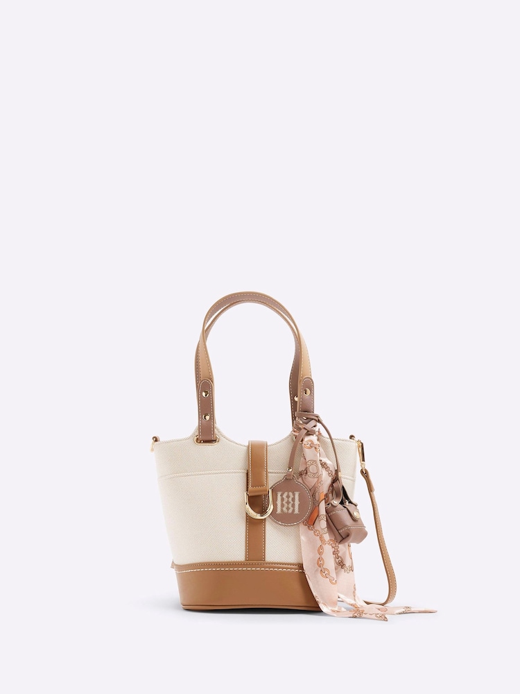River Island Natural Panelled Bucket Bag - Image 1 of 6