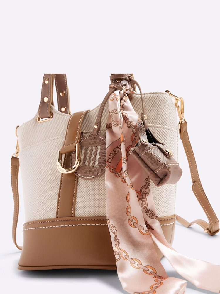 River Island Natural Panelled Bucket Bag - Image 5 of 6