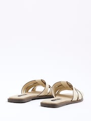 River Island Cream Weave Mules Flat Sandals - Image 4 of 6