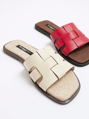 River Island Cream Weave Mules Flat Sandals - Image 6 of 6