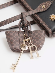 River Island Black Monogram Tie Side Small Shopper Bag - Image 4 of 5