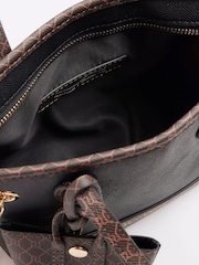 River Island Black Monogram Tie Side Small Shopper Bag - Image 5 of 5