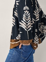 Monsoon Black Pamela Print Blend Jacket - Image 4 of 5