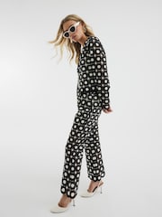 River Island Black Petite Crochet Kickflare Trousers - Image 1 of 4