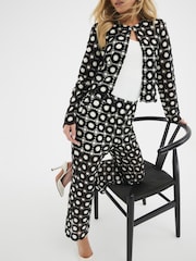 River Island Black Petite Crochet Kickflare Trousers - Image 2 of 4