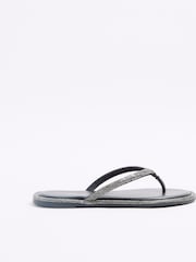 River Island Black Toe Thong Embellished Sandals - Image 2 of 5