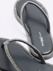 River Island Black Toe Thong Embellished Sandals - Image 5 of 5