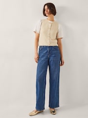 Monsoon Brown Niki Button Knit Tank Top - Image 2 of 4