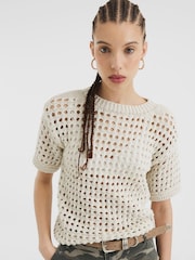 Crema - Camiseta de croché de River Island - Imagen 1 de 4