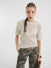 Crema - Camiseta de croché de River Island - Imagen 2 de 4