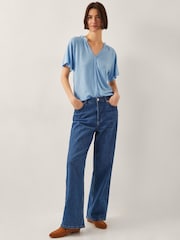 Monsoon Blue Andy Linen Blend T-Shirt - Image 2 of 4