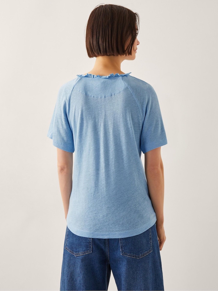 Monsoon Blue Andy Linen Blend T-Shirt - Image 3 of 4