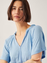 Monsoon Blue Andy Linen Blend T-Shirt - Image 4 of 4