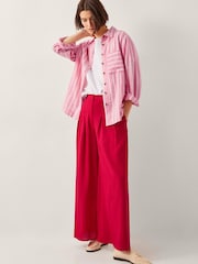 Monsoon Red Diane Wide Leg Trousers - Image 1 of 5