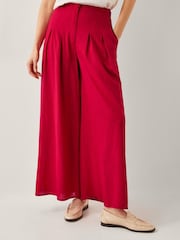 Monsoon Red Diane Wide Leg Trousers - Image 2 of 5