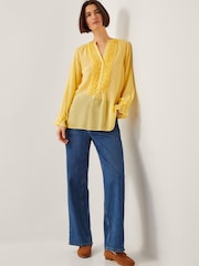Monsoon Yellow Amelia Frill Long Sleeve Blouse - Image 2 of 4