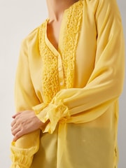 Monsoon Yellow Amelia Frill Long Sleeve Blouse - Image 4 of 4