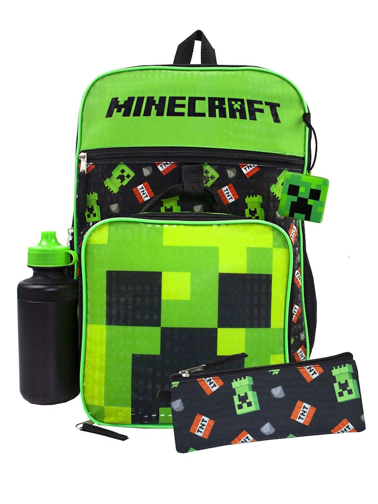 Vanilla Underground Black Boys Minecraft Backpack Set 5 Piece - Image 1 of 6