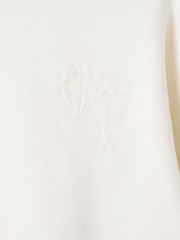 Oliver Bonas White Flower Applique Sweatshirt - Image 6 of 8