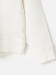 Oliver Bonas White Flower Applique Sweatshirt - Image 8 of 8