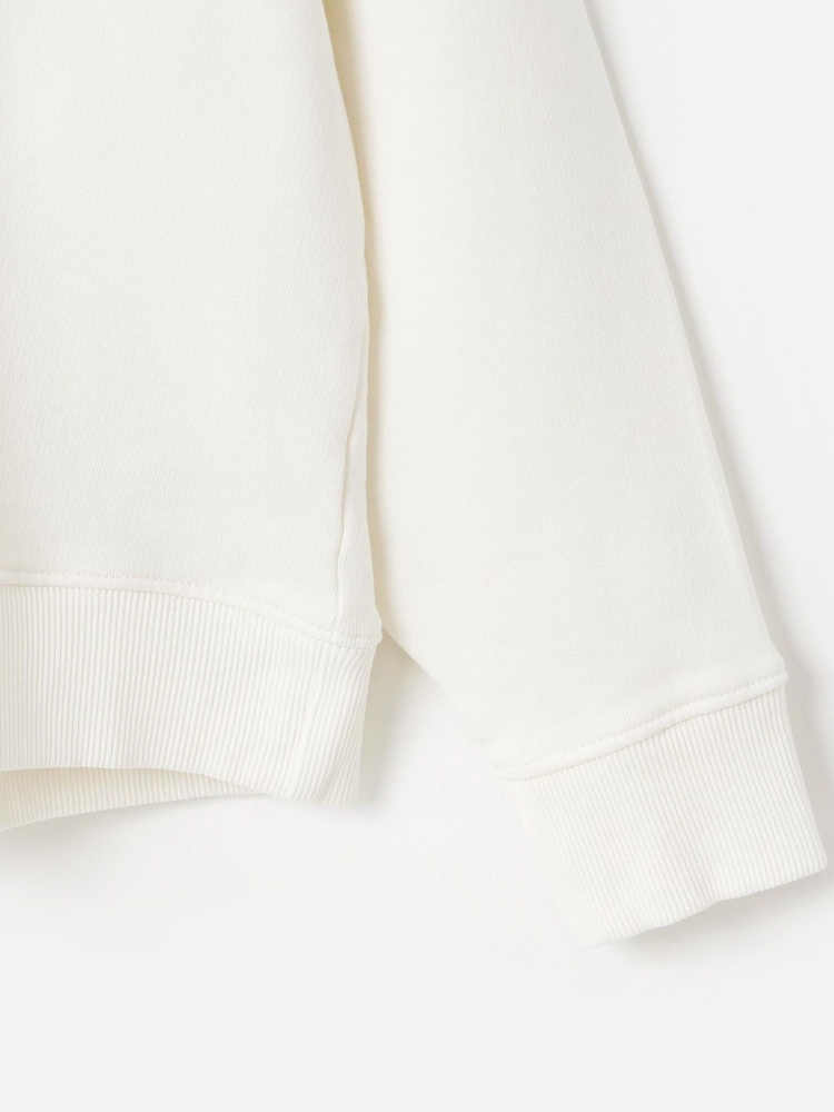 Oliver Bonas White Flower Applique Sweatshirt - Image 8 of 8