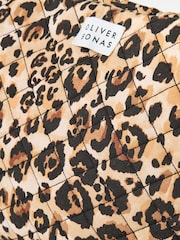 Oliver Bonas Brown Becky Leopard Print Quilted 100% Cotton Tote Bag - Image 5 of 8
