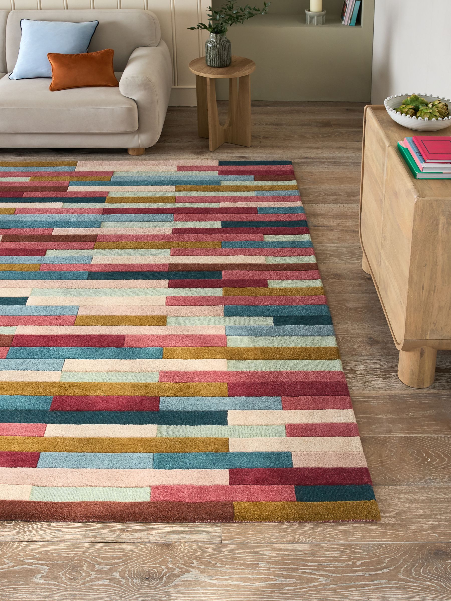 Buy Multi Rio Broken Stripes Wool Rug from the Next UK online shop