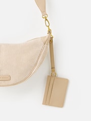 Oliver Bonas Cream Betty Corduroy Cross-body Belt Bag - Image 6 of 7