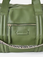 Oliver Bonas Green Hattie Leopard Print Strap Weekend Bag - Image 4 of 7