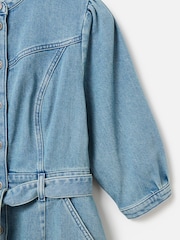 Oliver Bonas Blue Light Tie Waist Mini Dress - Image 3 of 4