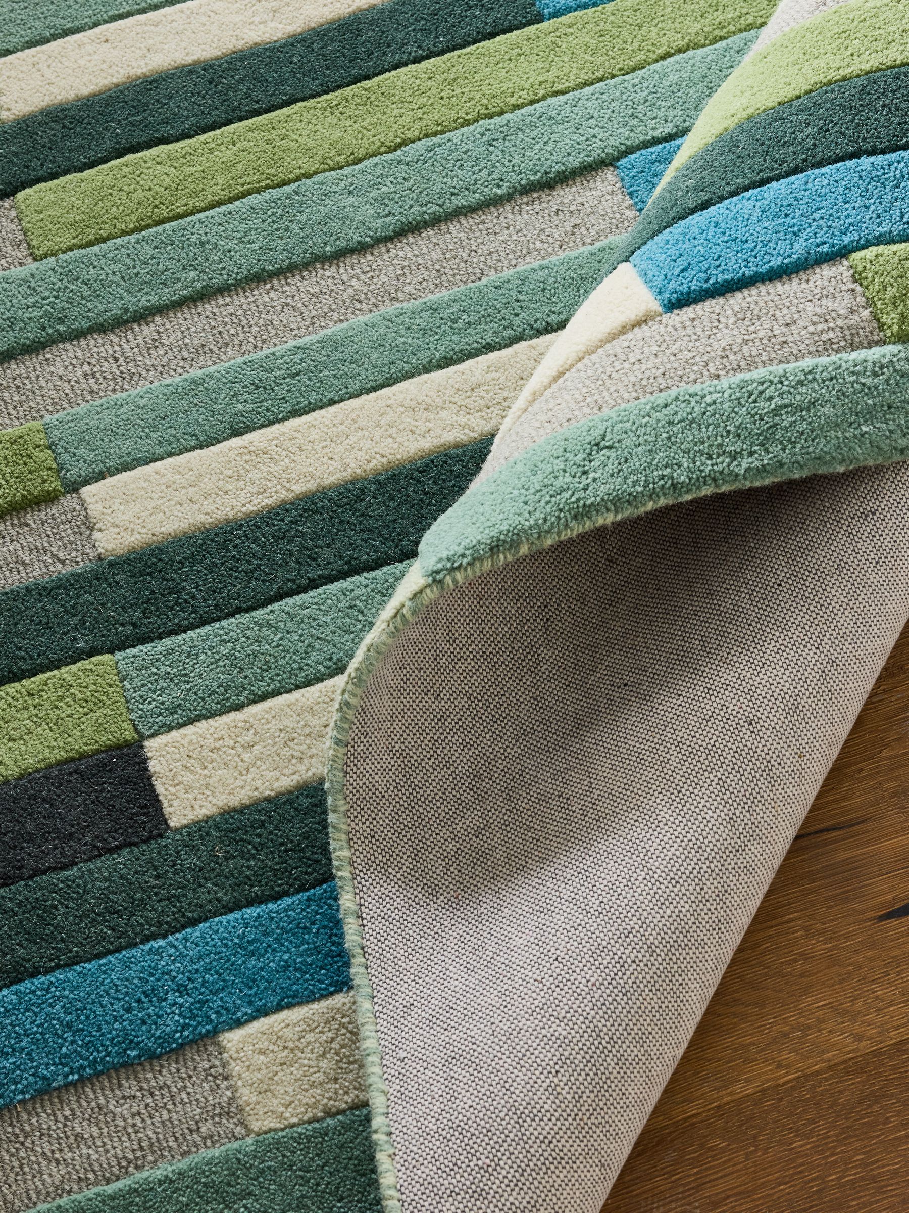 Next Rugs Breh Buy Green Rio Broken Stripes Wool Rug from the Next UK online shop