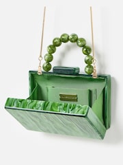 Oliver Bonas Green Marbled Box Clutch Bag - Image 4 of 7