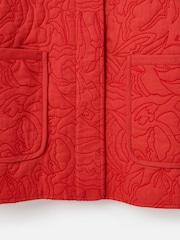 Oliver Bonas Red Embroidered Quilted 100% Cotton Jacket - Image 7 of 7