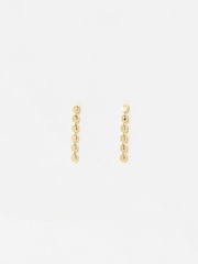 Oliver Bonas Gold Tone Demi Disc Detail Single Drop Earrings - Image 1 of 5