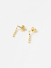 Oliver Bonas Gold Tone Demi Disc Detail Single Drop Earrings - Image 2 of 5
