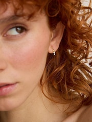 Oliver Bonas Gold Tone Demi Disc Detail Single Drop Earrings - Image 5 of 5