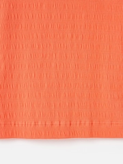 Oliver Bonas Red Pleated Textured Short Sleeve Top - Image 7 of 7