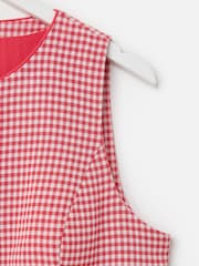 Oliver Bonas Red Gingham Tailored Waistcoat - Image 6 of 7