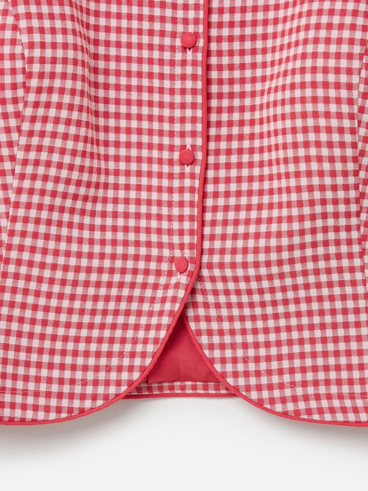 Oliver Bonas Red Gingham Tailored Waistcoat - Image 7 of 7