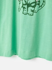 Oliver Bonas Green House of Cats Graphic 100% Cotton T-Shirt - Image 5 of 8